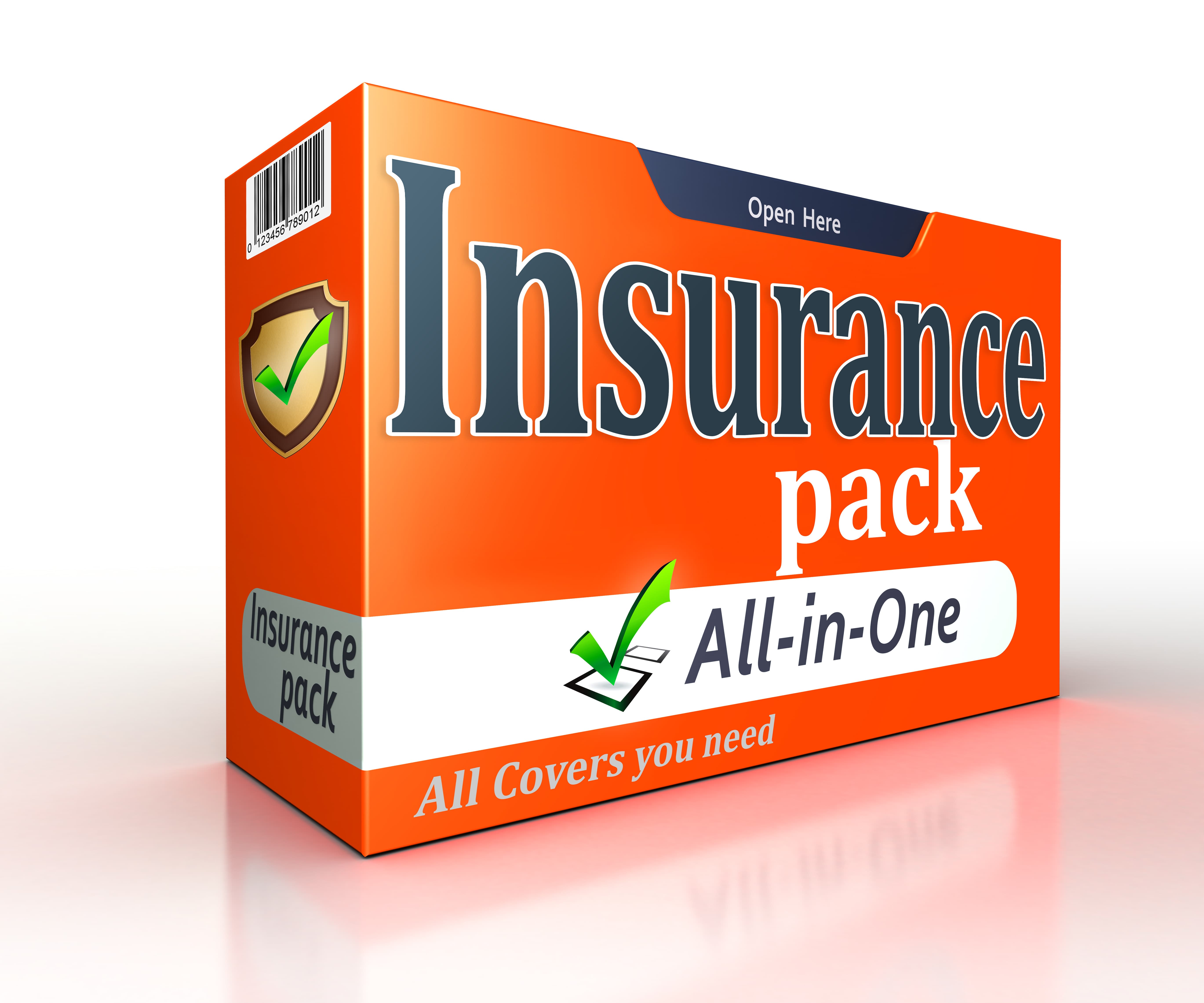 insurance-orange-pack-concept-on-white-background-clipping-path-included
