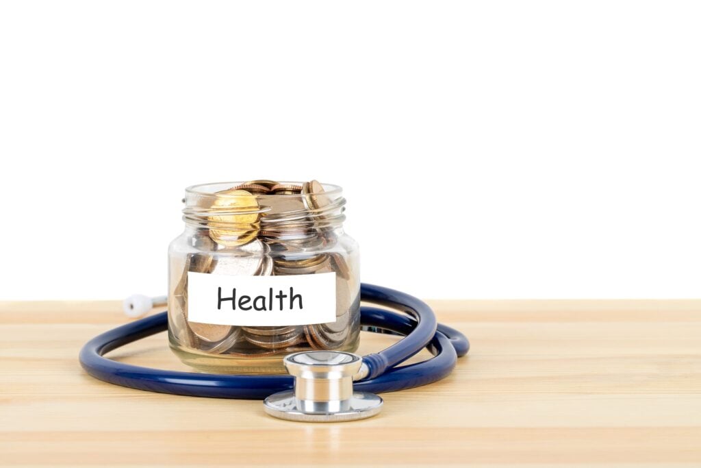 Health jar with coins