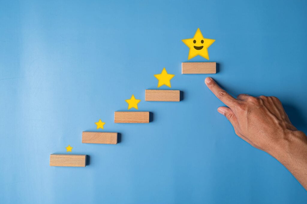 Wooden blocks and yellow stars