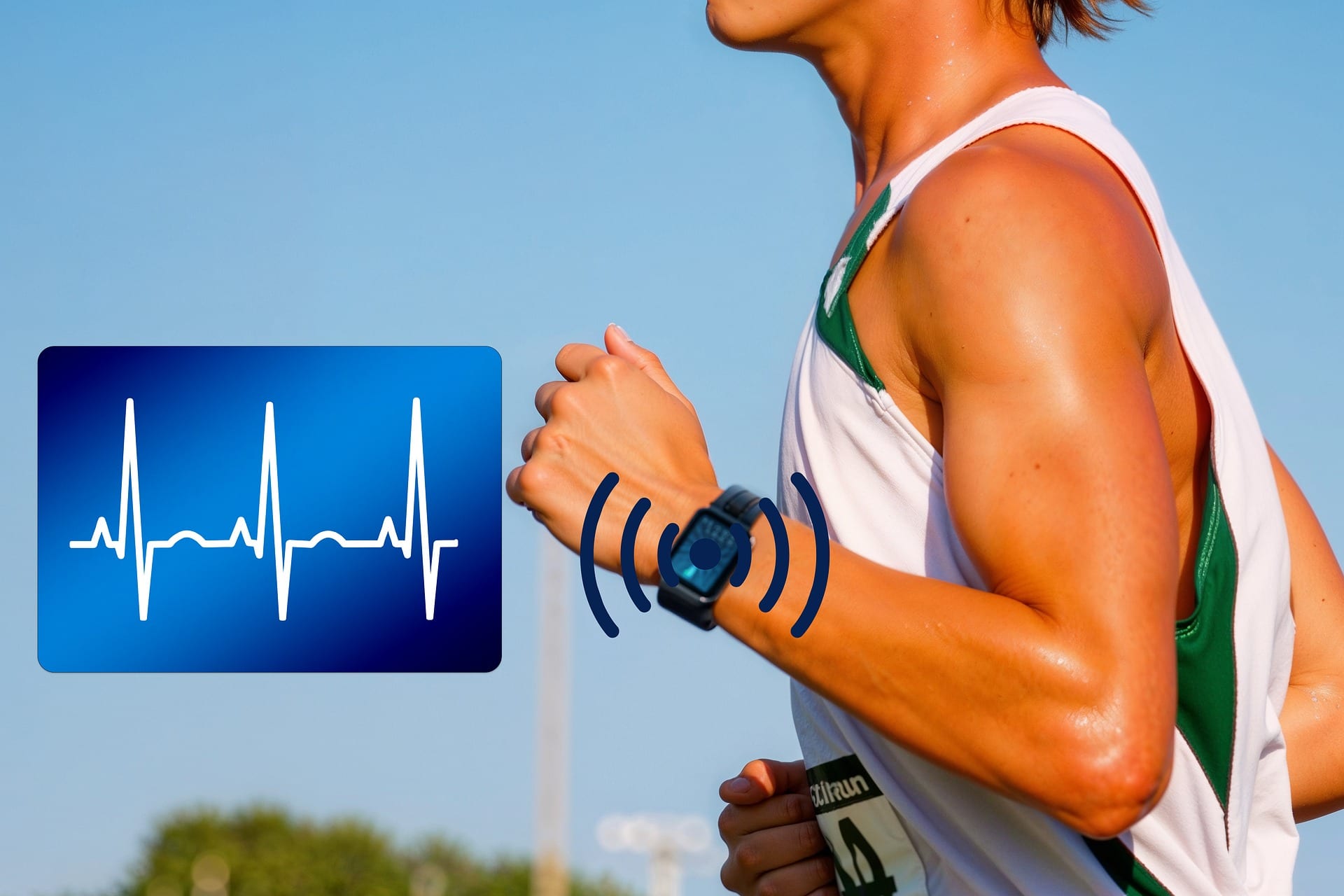 Special Benefits Insurance Services | The Real Face of Men’s Health And Health Insurance Support Person running with heart rate graphic