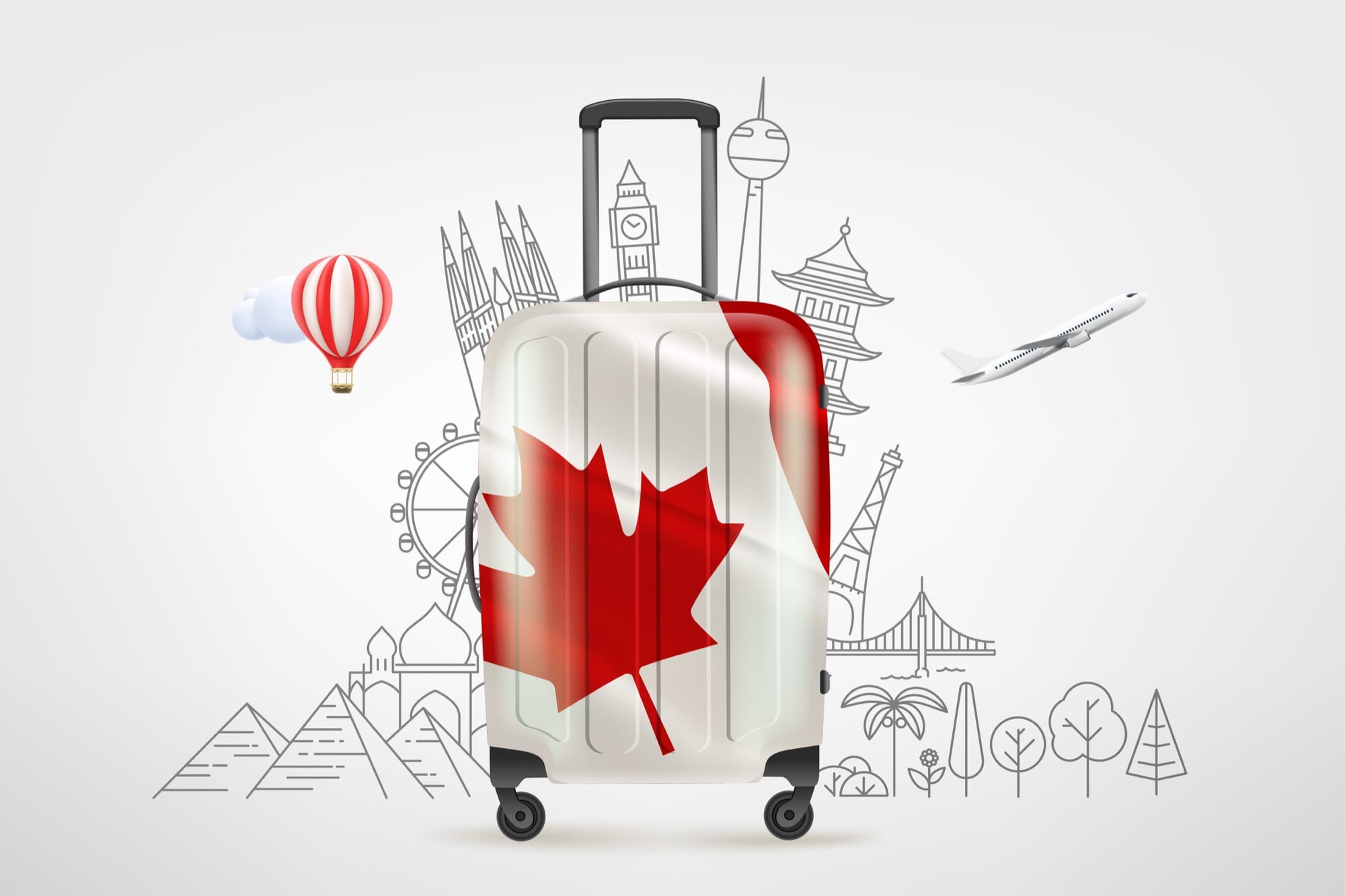 Special Benefits Insurance Services | Travel Advisory – How Does It Effect My Travel Insurance? Expert Answers To Stay Safe Suitcase with a Canadian flag printed on it